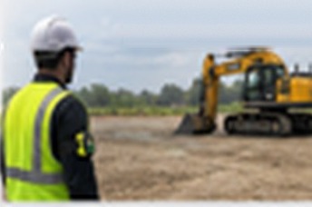 Worker and equipment at safe distance